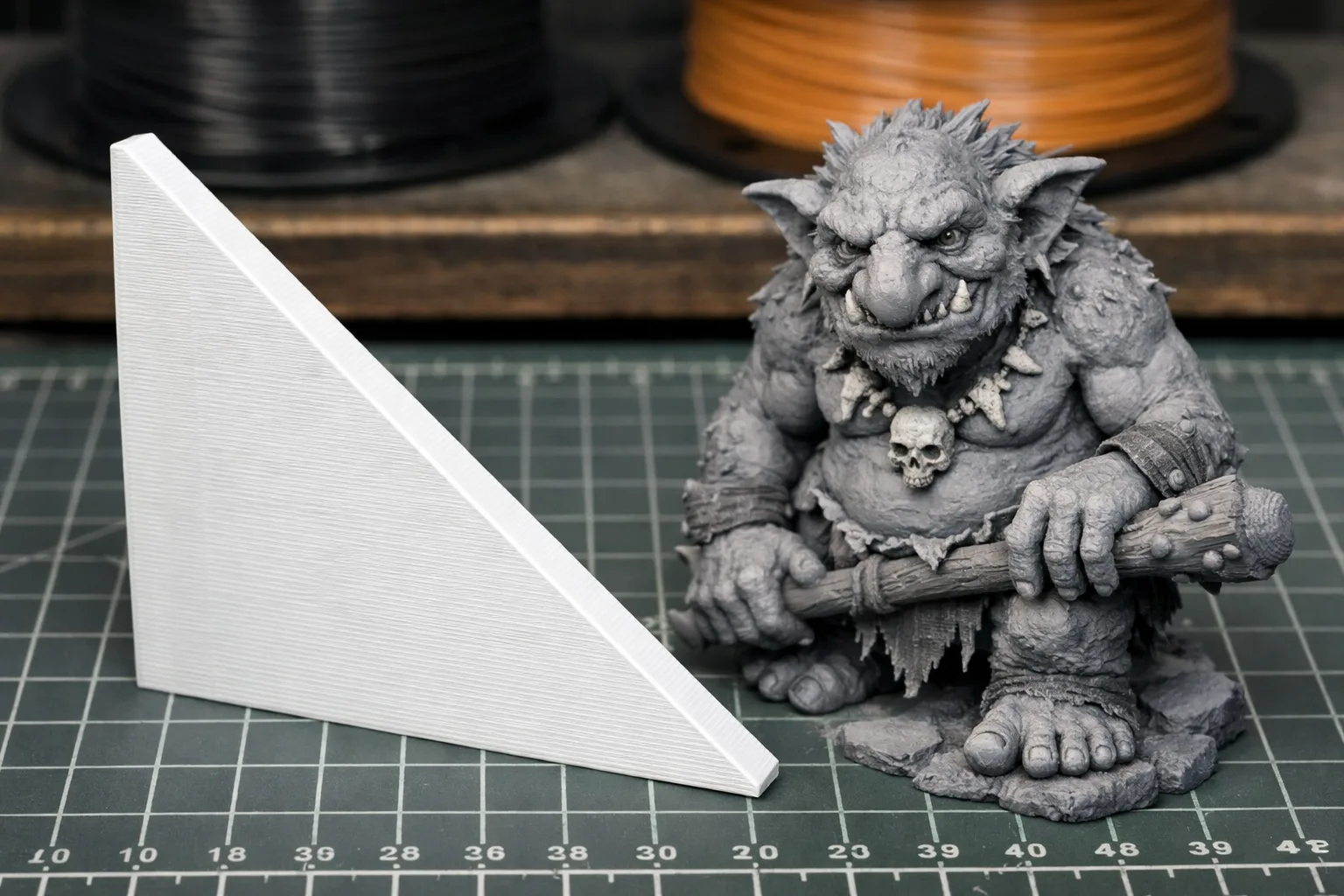 3D-printet trekant og trold som undervisningseksempel