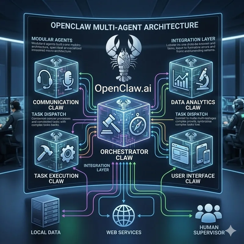 Diagram over OpenClaw arkitektur