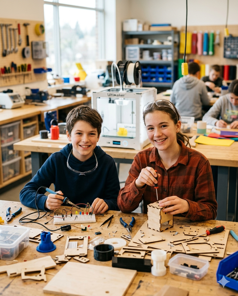 To unge i makerspace